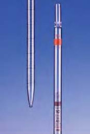 Pipette graduée verre AR-Glas® AS graduations ambrées Volume 5 ml Grad. 0,1 ml Tolérance 0,03 ± ml Hauteur totale ± 5 mm 360