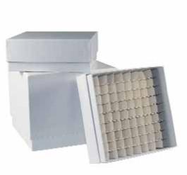 Cryoboite en carton traité Hauteur int. 130 mm Couleur blanc
