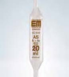 Pipette jaugée,  AR-Glas®, classe AS, graduations brunes Volume 5 ml Tolérances 0,015 ± ml Hauteur totale 410 ± 10 mm