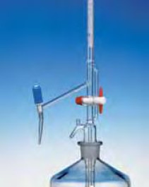 Burette automatique de Pellet, DURAN®, classe AS, graduations bleues Capacité 25 ml Grad. 0,05 ml Tolérance 0,03 ± ml