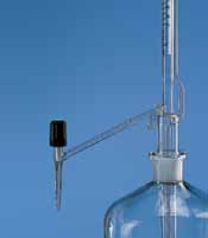 Burette automatique selon Pellet, en verre borosilicaté 3.3, classe B, sans robinet Capacité 25 ml Grad. 0,05 ml Tolérances 0,05 ± ml