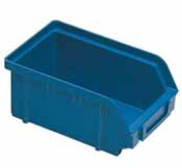 Boite de rangement ouverte, empilable, en PS Couleur vert Largeur 100 mm Longueur 165/140 mm Hauteur 75 mm