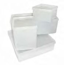 Boîte de stockage en polyéthylène avec couvercle hermétique en PE-LD Volume 3,20 l Largeur 208 mm Longueur 208 mm Hauteur 94 mm