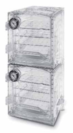 Dessiccateur en polycarbonate Type VDC-31 Dimensions  intérieures(l x p x h) 355 x 375 x 345 mm Dimensionsextérieures(l x p x h) 420 x 397 x 381 mm Poids 10,8 kg