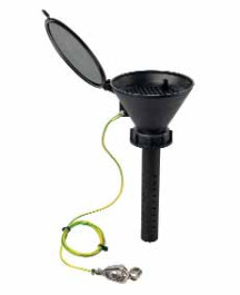 Entonnoir de sécurité, électroconducteur en PEHD Filetage S60/61 Ø 135 mm Description Sans tige