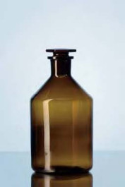 Flacon verre col étroit bouché verre Capacité 100 ml Ø 52 mm Hauteur 96 mm Rodage 14/23 RN Couleur brun