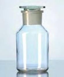 Flacon en verre sodocalcique à col large bouchon verre Capacité 50 ml Ø 44 mm Hauteur 78 mm Rodage 24/20 RN Couleur transparent
