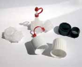 Bouchon pour flacon rectangulaire à col étroit Description Bouchon à vis, PP, avec pissette, blanc Pour flacons 250, 500 et 1000 ml, PVC