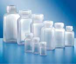 Flacon en polyéthylène à col large sans bouchon Capacité 750 ml Ø 88,0 mm Hauteur 173,0 mm Filetage  Ø extérieur 50 mm