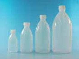 Flacon polyéthylène col étroit sans bouchon Capacité 2000 ml Ø 120,0 mm Hauteur 264,0 mm Filetage  Ø extérieur 28 mm