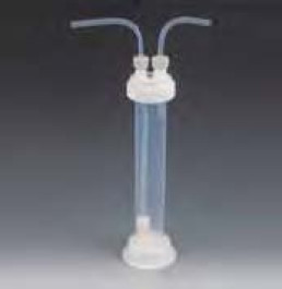 Flacon laveur en PFA et colonne de lavage en FEP Type Colonne Capacité 500 ml Hauteur 400 mm Pour tuyau / tube ext. 8 mm