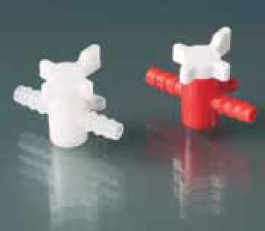 Robinet à deux voies LaboPlast® Pour tuyau Ø intérieur de 11 - 13 mm Largeurnominale 8 mm Matériau PE / PP