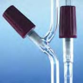 Robinet à pointeau en verre DURAN® pour vide Type Droite Ø tube 9,0 mm Débit 0 - 2,5 ml / min