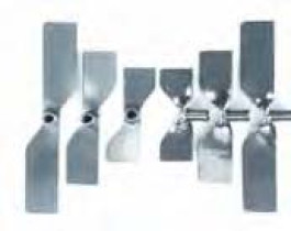 Tête d'agitation à hélice 2 pales en inox Type 2 pales courbées, M6 Paled'agitation 100 mm