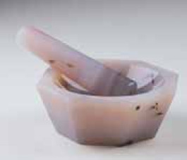 Mortier et pilon en agate Capacité 100 ml Ø ext. 125 mm Øint. 100 mm
