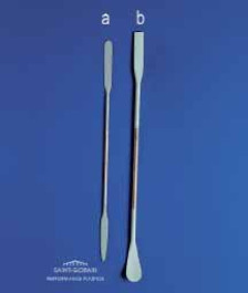 Spatule, en acier chrome-nickel/PTFE Type 1 cuillère/ 1 plate Longueur 225 mm