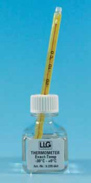 Thermomètre flacon à alcool rouge à grande inertie thermique Pour Incubateurs Plage demesure +18 ... +50 °C Grad. 0,5 °C Longueur 135 mm Liquide deremplissage Ethylène Glycol