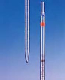 Pipette graduée verre AR® classe AS graduations ambrées Volume 5 ml Grad. 0,1 ml Tolérance 0,03 ± ml Hauteur totale ± 5 mm 360