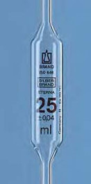 Pipette jaugée en verre Classe B Silberbrand Volume 15 ml Hauteur totale 510 ± 10 mm Tolérance 0,040 ± ml