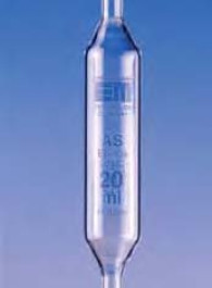 Pipette jaugée en verre AR® Classe AS Capacité 2,5* ml Tolérances 0,01 ± ml Hauteur totale 350 ± 10 mm