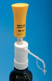 Distributeur OPTIFIX® Safety FORTUNA® Type SAFETY-44 Volume 6 - 30 ml Grad. 1,0 ml Justesse £ ± R%Vol. max. 0.6 Précision £ ± CV%Vol. max. 0,2