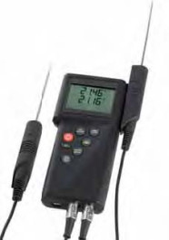 Thermohygromètre / anémomètre portable série P 700 Type P755-Log Description 2 canaux, Pt100, humidité, point de rosée, vitesse, avec enregistreur pour 6000 données