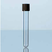 Tube de culture, en verre sodocalcique, avec bouchon PP Capacité 12 ml Ø ext. 16 mm Hauteur 100 mm Epaisseur de paroi 1 mm DIN-Filetage 18 GL