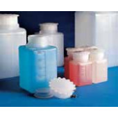 Flacon rectangulaire en polyéthylène à col large Capacité 500 ml Grad. 100 ml Largeur 70 mm Longueur 80 mm Hauteur 138 mm Ø Ouvertureintérieure 45,0 mm