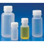 Flacon à col large avec bouchon, en PP Capacité 500 ml Grad. 100 ml Ø ext. 75 mm Hauteur 170 mm Ø Ouvertureintérieure 38,0 mm DIN 45