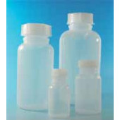 Flacon couleur naturelle en polyéthylène à col large Capacité 50 ml Ø 39,0 mm Hauteur 77,0 mm Filetage Ø extérieur 32 mm