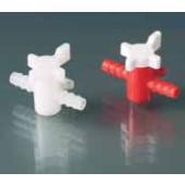 Robinet à trois voies LaboPlast ® Pour tuyau Ø intérieur de 5 - 7 mm Largeurnominale 4 mm Matériau PE / PP