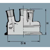 Couvercle en verre à bride plan pour réacteur Ø bride 120 mm Col central 45 RN Col latéral oblique 2 x 29 RN Col latéral droit - RN Hauteur 150 mm
