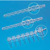 Microtube PCR en barrette Description PCR par 8 avec couvercle plat séparé Couleur incolore