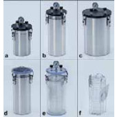 Jarre anaérobie en inox avec support pour boites de Pétri Type Kit de gaz ''CO2''**** Pourboitesde Pétri Unité Øint. mm Hauteur int. mm Volume l