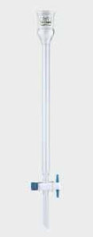 Colonnes de chromatographie, robinet en PTFE ou à pointeau, verre borosilicate 3.3