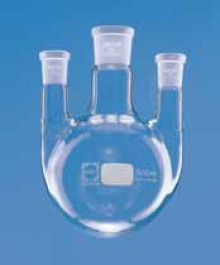 Ballon à fond rond tricol, tubulures parallèles, DURAN®