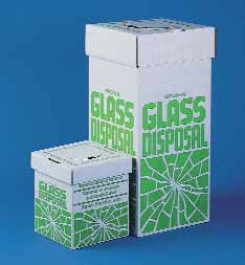 Cartons d'élimination pour débris de verre, modèle de paillasse