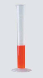 Eprouvette, PP, forme haute, classe B, graduation moulée Capacité 500 ml Tolérance 5.000 ± ml Grad. 5.000 ml Hauteur 380 mm