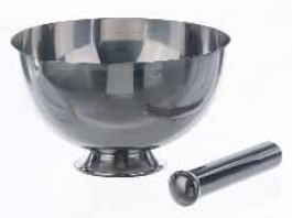 Mortier et pilon, en acier inox