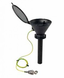 Entonnoir de sécurité avec couvercle à charnière,noir, PE-HD, électroconducteur