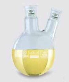 Ballon à fond rond 2 cols (inclinés) en verre borosilicaté 3.3
