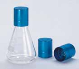 Bouchon en aluminium Cap-Erlenmeyer Pour cols Ø 37/39 mm Couleur argent Bord évasé sans