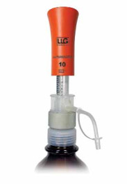 Distributeur pour flacon LLG-uniTOPDISPENS avec piston en verre et cylindre en verre transparent 2 à 10 ml