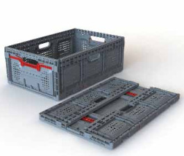 Boîte pliante maxi, PP, pliable et empilable, avec active lock
