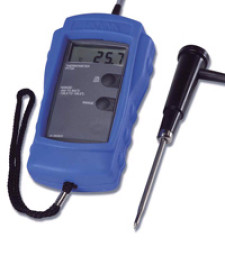 Thermomètre portatif Pt100 °C, avec sonde fixe et pile