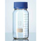 Bouteille à col large GLS 80®, en verre transparent DURAN®, avec bouchon à vis