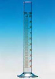 Eprouvette classe B, graduations brunes, en verre DURAN® Capacité 50 ml Grad. 1,0 ml Tolérance 0,75 ± ml Hauteur 200 mm