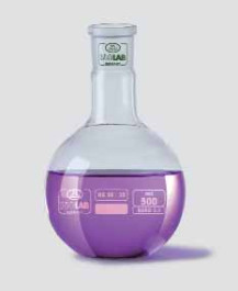 Ballon à fond plat, col rodé NS, verre borosilicaté 3.3