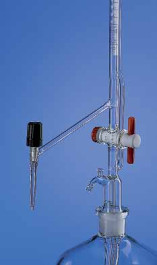 Burette automatique de Pellet, en verre boro 3.3, avec robinet intermédiaire, classe AS, sans bouteille 10 ml