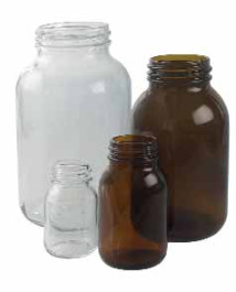 Flacon en verre à col large Capacité 500 ml Filetage 55 GL Ø 84,0 mm Hauteur 154,0 mm Couleur transparent